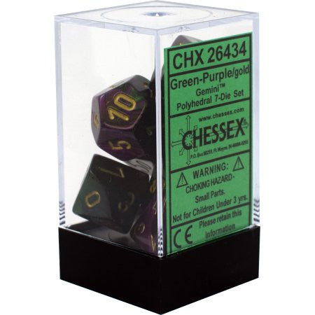 Chessex : Polyhedral 7-die set Green-Purple/Gold