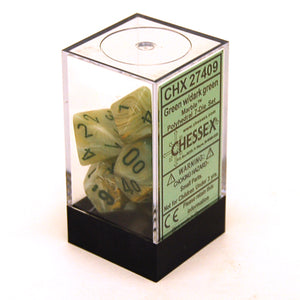 Chessex : Polyhedral 7-die set Green w/Dark Green