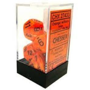 Chessex : Polyhedral 7-die set Orange w/Black