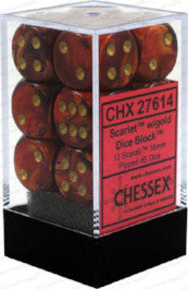 Chessex : 16mm d6 set Scarlet/Gold