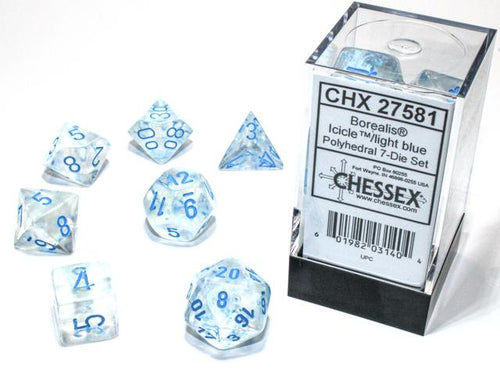 Chessex : Polyhedral 7-die set Icicle / light blue