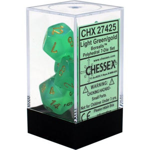 Chessex : Polyhedral 7-die set Light Green/Gold