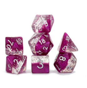 Halfsies Glitter : Wine - 7 dice set