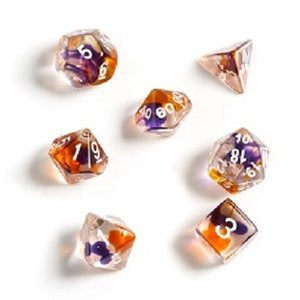 Sirius Dice Set - Purple, Orange, Clear