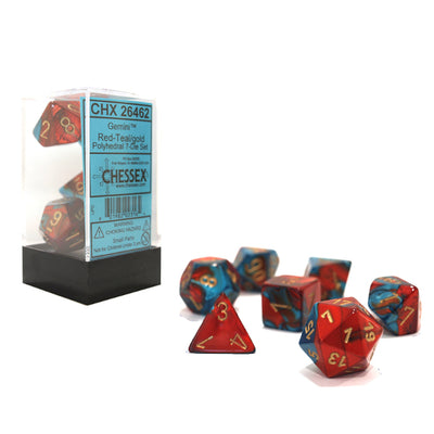 Chessex : Polyhedral 7-die set Red-Teal/Gold