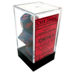 Chessex : Polyhedral 7-die set Black-Starlight/Red