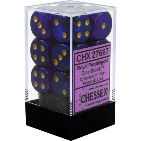 Chessex : 16mm d6 set Royal Purple/Gold