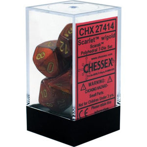 Chessex : Polyhedral 7-die set Scarlet/Gold