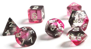 Sirius Dice Set - Semi-Translucent Pink, Clear, & Black