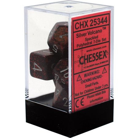 Chessex : Polyhedral 7-die set Silver Volcano
