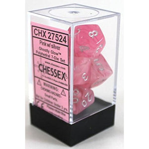 Chessex : Polyhedral Lutrous Pink/Blue 7 Die Set