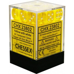 Chessex : 12mm d6 set Yellow w/white